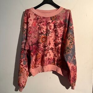 Pilcro  Small Anthropologie Sweatshirt Floral Cotton Boho Cottagecore Comfy Soft